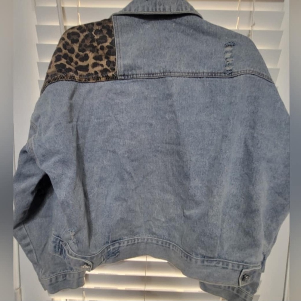 Pol Cheetah and Denim Oversized Jacket. Large Vintage look. - Picture 2 of 7